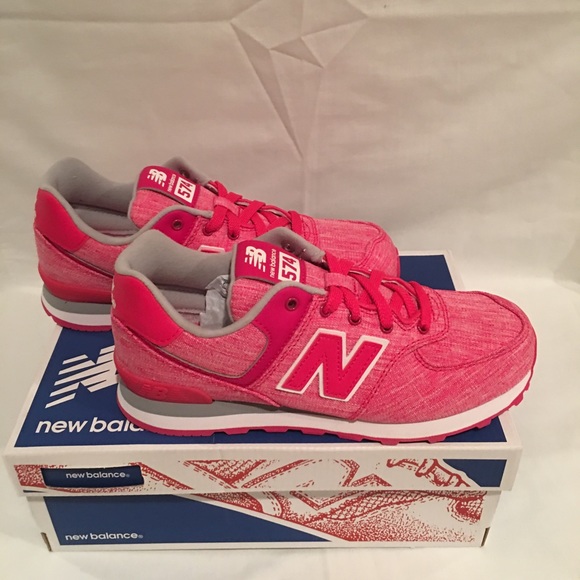 NEW NEW BALANCE 574 GIRLS KIDS SIZE 3 PINK - Picture 2 of 8
